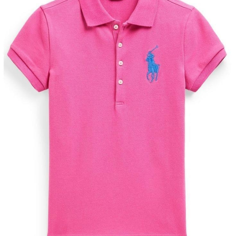 Polo by Ralph Lauren Pink and Blue Polo Shirt Classic Design